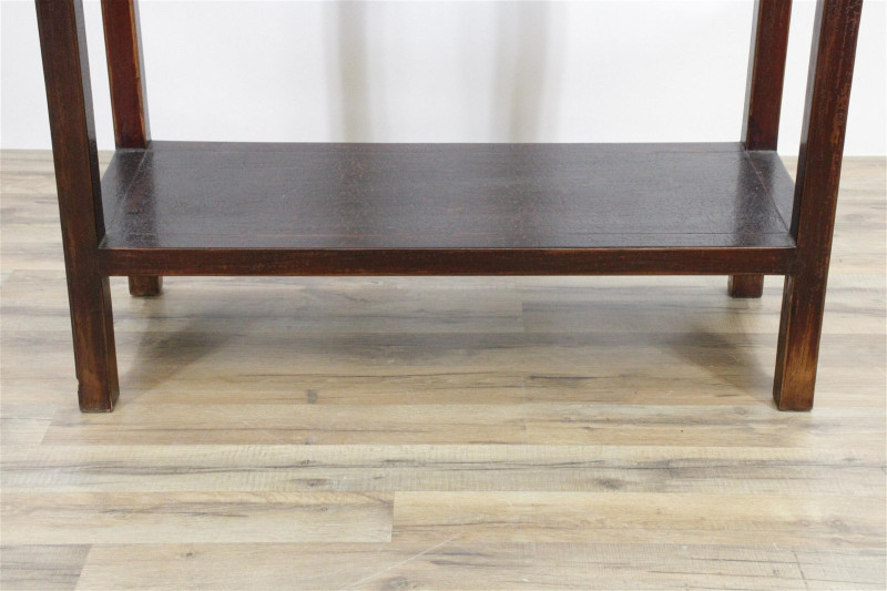 Pair Tall Chinese Style Fixed Shelf Stands