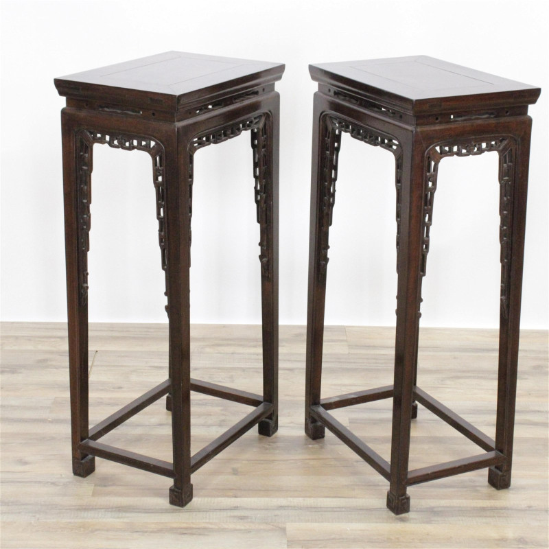 Pair Chinese Tall Stands
