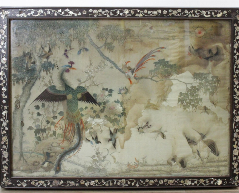 Chinese Carved &amp; Inlaid Table