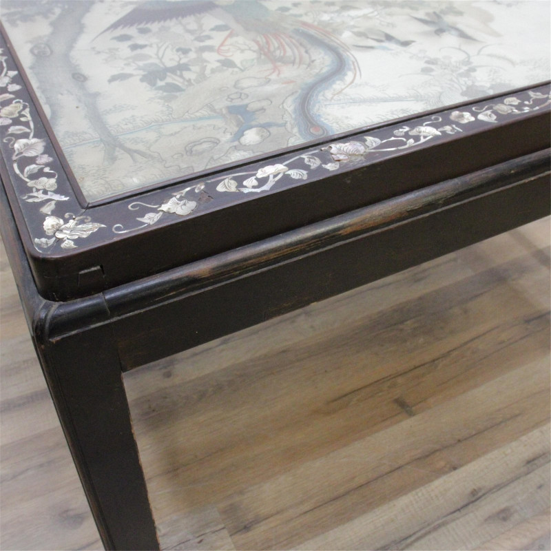 Chinese Carved &amp; Inlaid Table