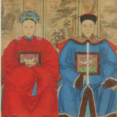 Large Framed Chinese Ancestor Portrait