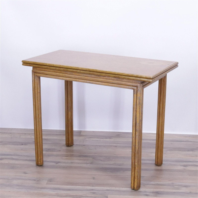 McGuire Oak &amp; Rattan Games Table