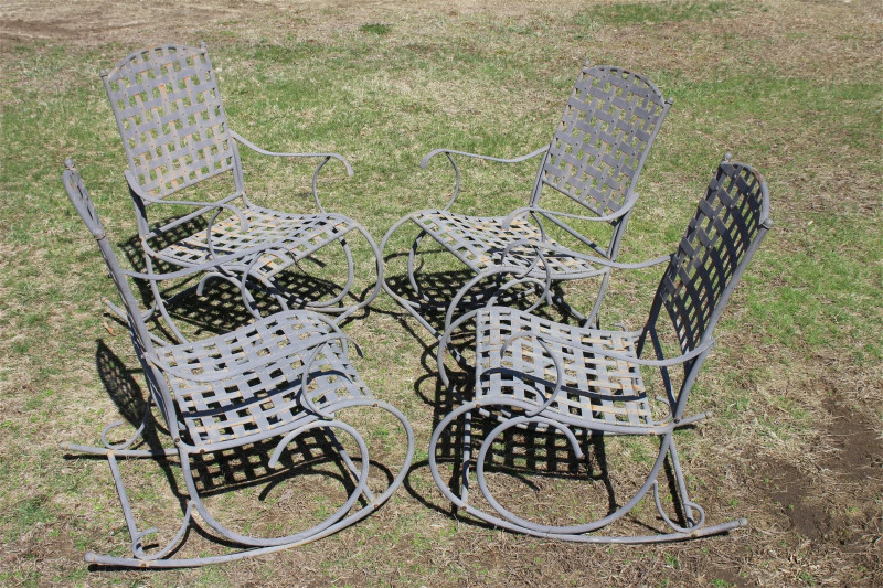 4 Modern Metal Patio Rockers
