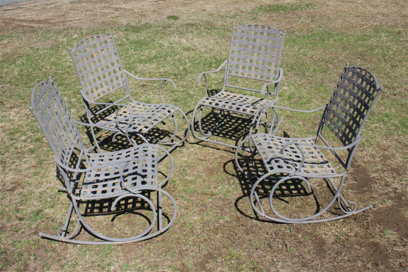 4 Modern Metal Patio Rockers