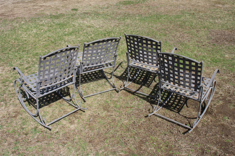 4 Modern Metal Patio Rockers