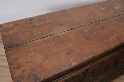 Italian Baroque Walnut Cassone, late 17th C