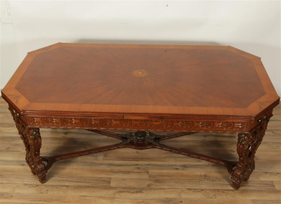 Regency Style Inlaid Mahogany Dining Table