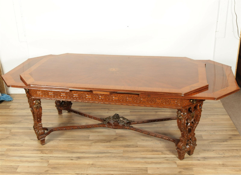 Regency Style Inlaid Mahogany Dining Table