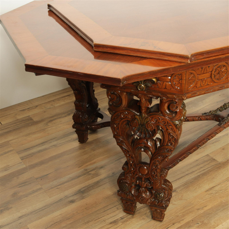 Regency Style Inlaid Mahogany Dining Table