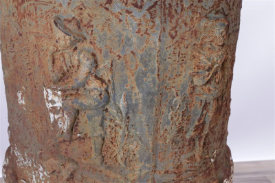 Pair of Massive Classical Style Cast Iron Urns