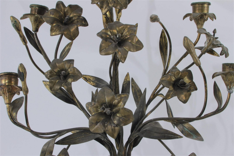 Pair of Louis XVI Style Parcel Gilt Lamps