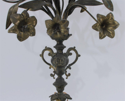 Pair of Louis XVI Style Parcel Gilt Lamps