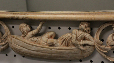 Rococo Style Figural Carved Cherry Mirror