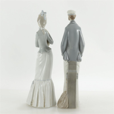 Cast Iron Clock Seller Clock - Lladro Figures