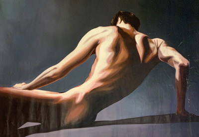 Image for Lot Lowell Nesbitt - Leaning Male (Homage to Jack Mitchell)