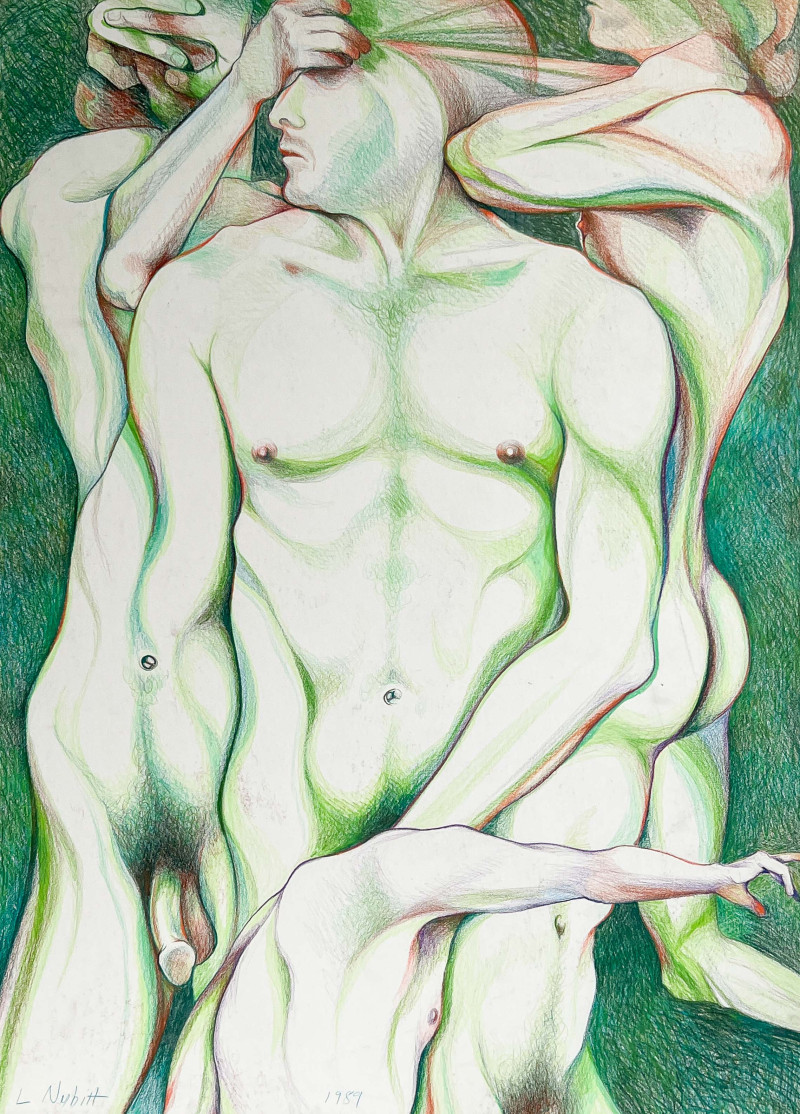 Lowell Nesbitt - Multidimensional Green Nudes