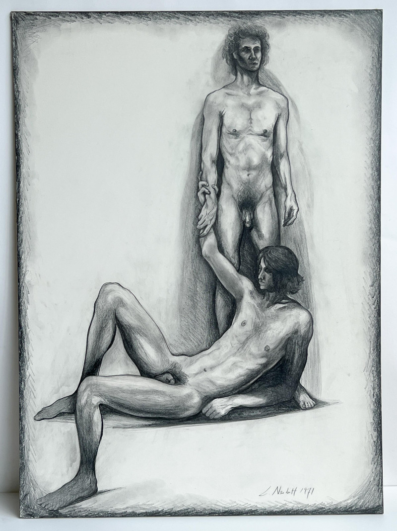 Lowell Nesbitt - Untitled (Two Nude Figures)