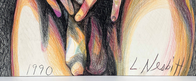 Lowell Nesbitt - Untitled (Nude in Orange and Purple)