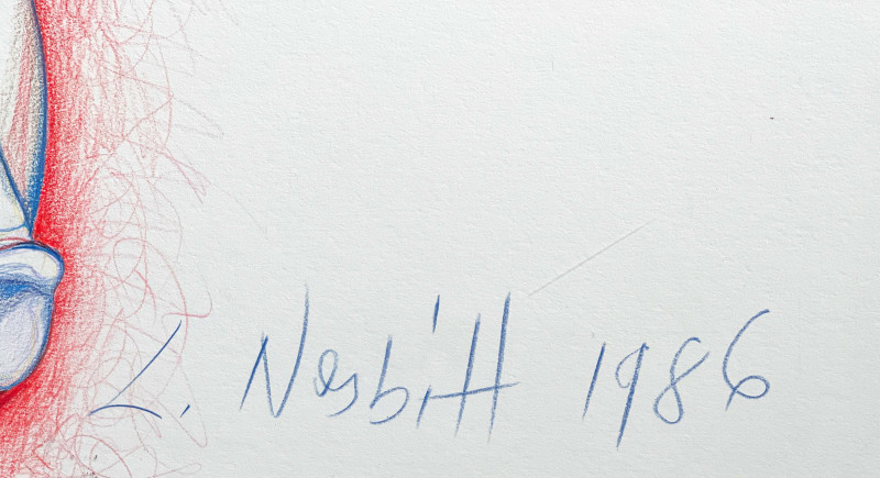 Lowell Nesbitt - Untitled (Nude in Blue and Red)