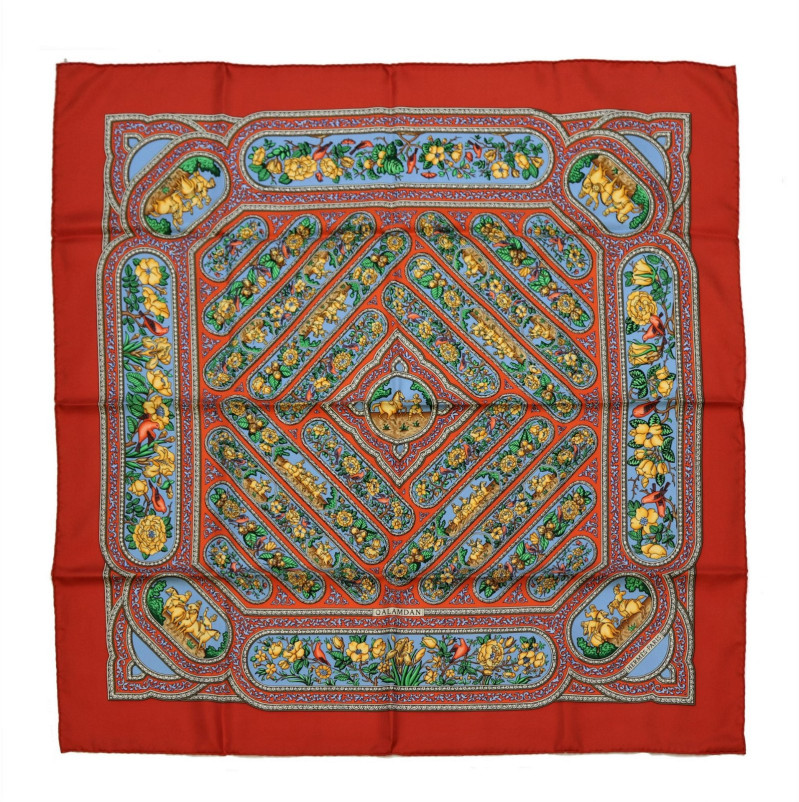 Hermes Qalamdan Twill Silk Scarf