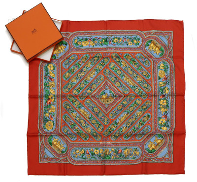 Hermes Qalamdan Twill Silk Scarf