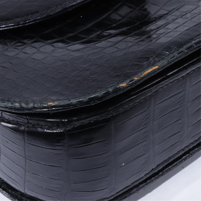 Vintage Gucci Alligator Bamboo Hand Bag