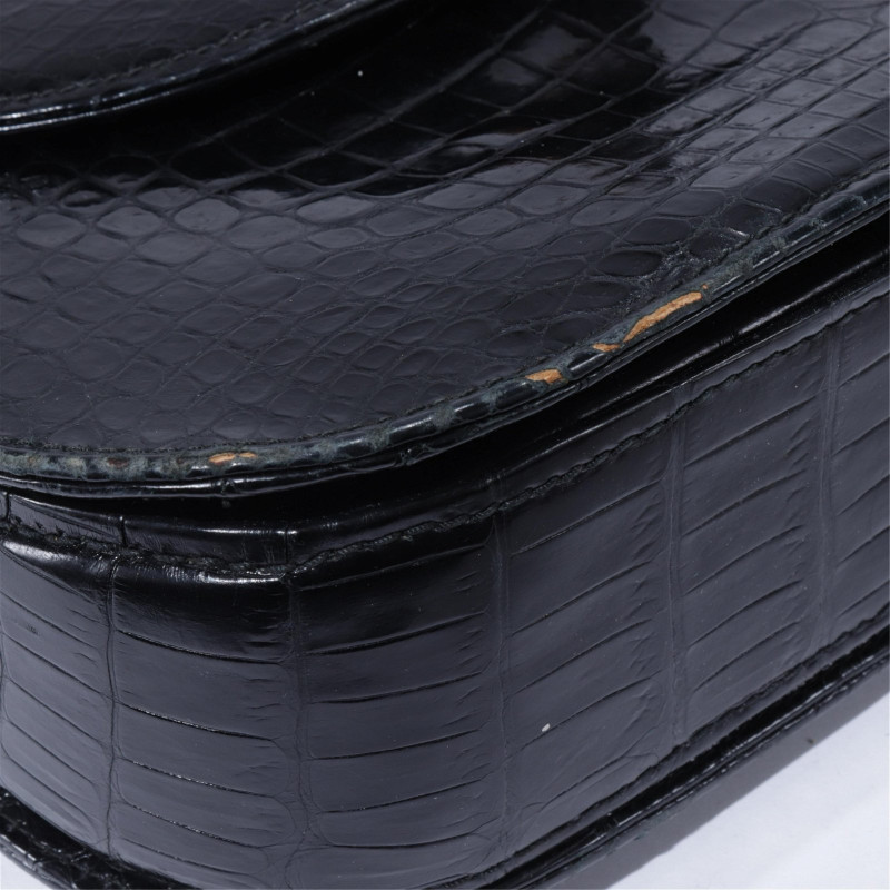 Vintage Gucci Alligator Bamboo Hand Bag