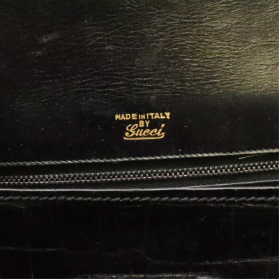 Vintage Gucci Alligator Bamboo Hand Bag