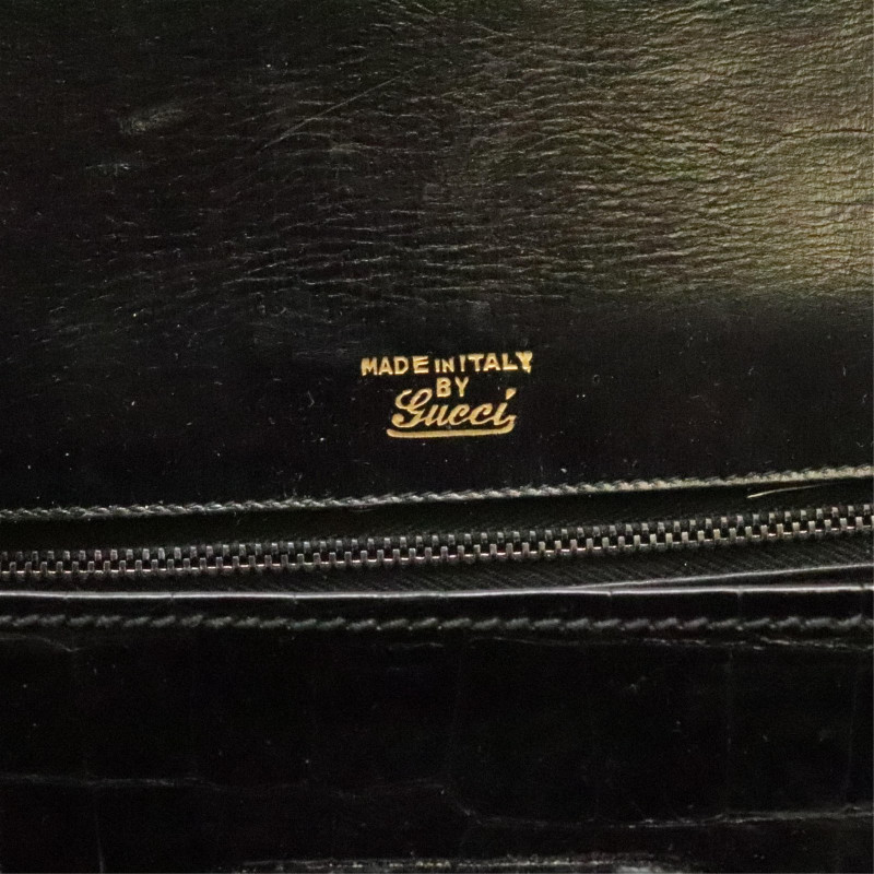 Vintage Gucci Alligator Bamboo Hand Bag