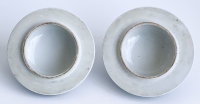 Pair of Chinese Porcelain Famille Verte Baluster Jars and Covers