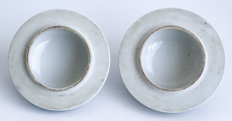 Pair of Chinese Porcelain Famille Verte Baluster Jars and Covers