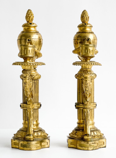 Pair of Louis XVI Gilt-Bronze Candelabra, in the manner of Jean-Charles Delafosse