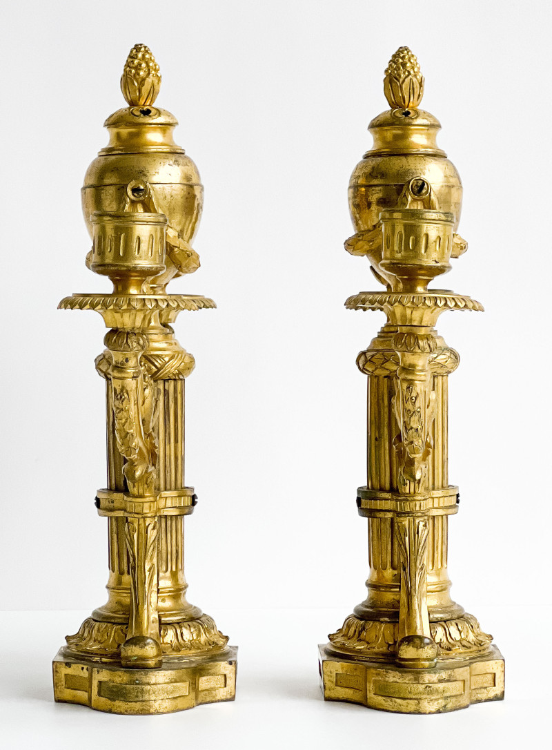 Pair of Louis XVI Gilt-Bronze Candelabra, in the manner of Jean-Charles Delafosse