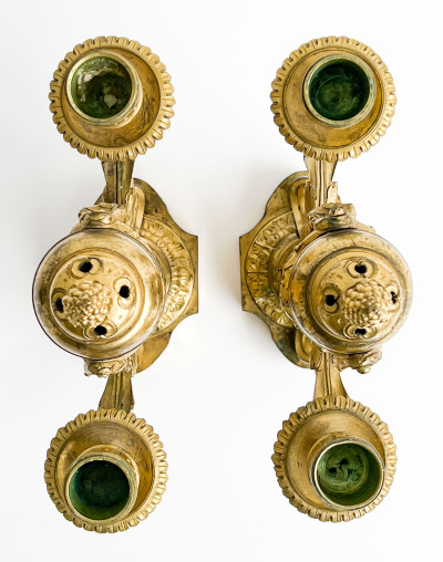 Pair of Louis XVI Gilt-Bronze Candelabra, in the manner of Jean-Charles Delafosse