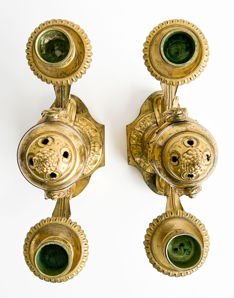 Pair of Louis XVI Gilt-Bronze Candelabra, in the manner of Jean-Charles Delafosse