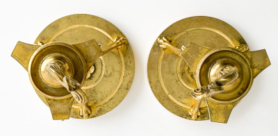 Pair of French Directoire Gilt-Bronze Candlesticks, after a model attributed to Claude Galle