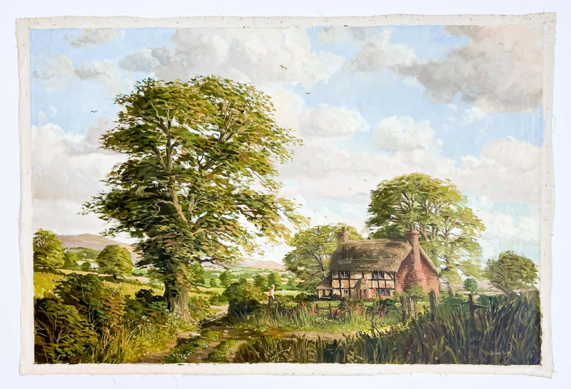 Richard Wood - Cottage and Cedar Tree