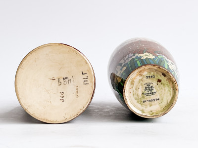 Assortment of English and Continental Pottery, including Longwy and Foley Intarsio