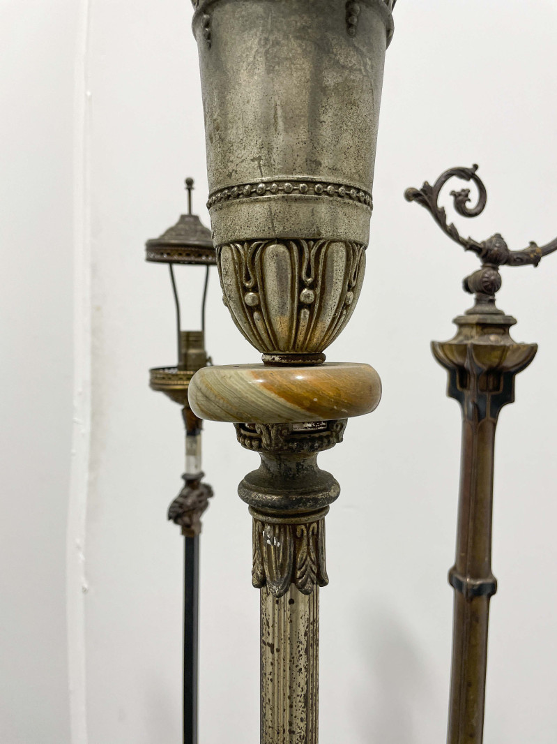 Assortment of 11 Floor Lamps, in the style of Oscar Bach and Edgar Brandt