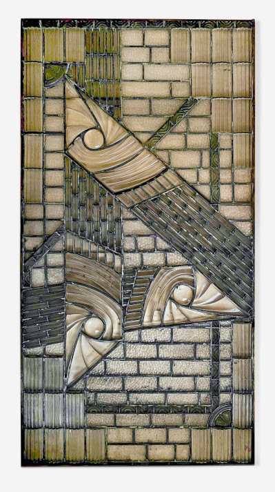 Monumental Art Deco Leaded Glass Window