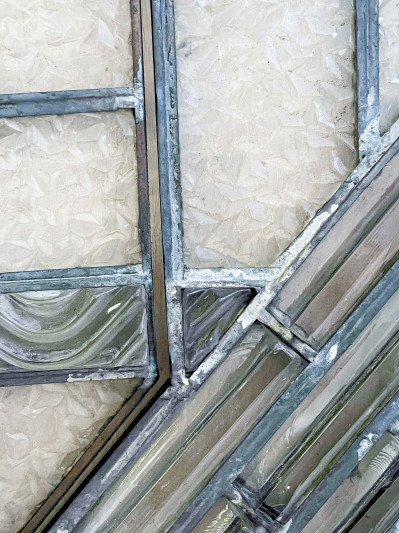 Monumental Art Deco Leaded Glass Window