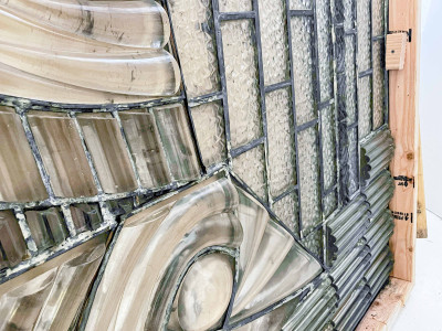 Monumental Art Deco Leaded Glass Window