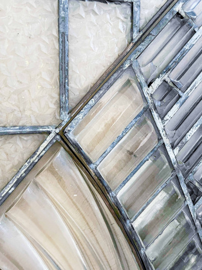 Monumental Art Deco Leaded Glass Window