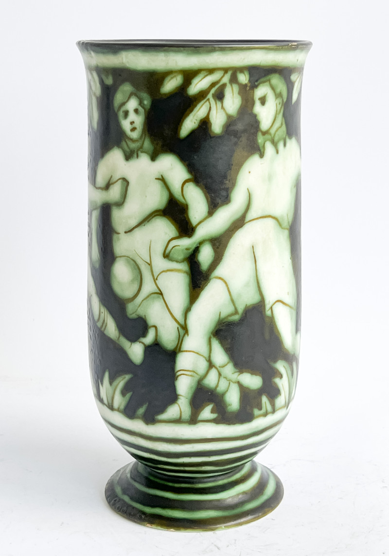 Charles Catteau for Boch Frères Keramis - Vase with Football Motif