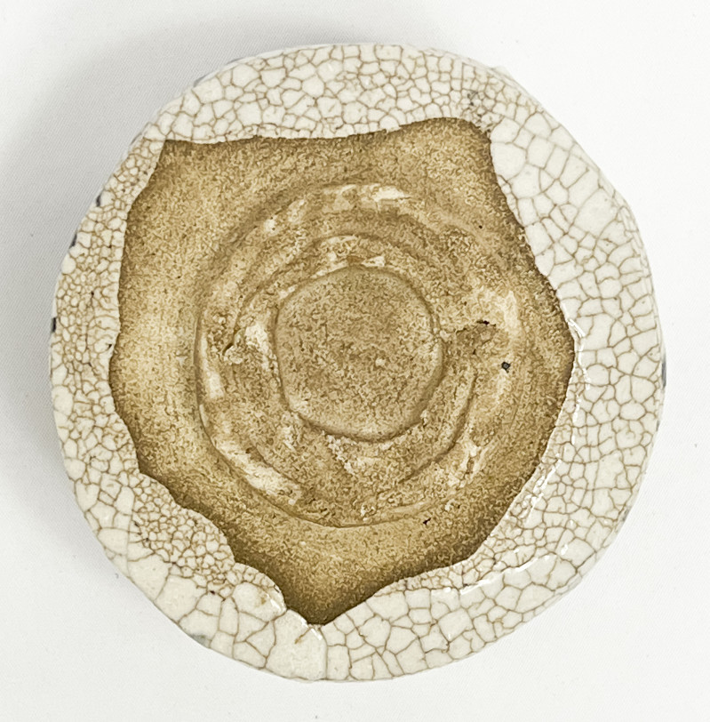 Japanese Shino ware Tea Bowl (Chawan) with Bamboo Decoration