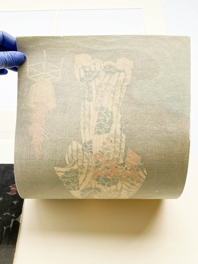 Utagawa Kunisada (Utagawa Toyokuni III) - Romantic Scene by a River, Diptych