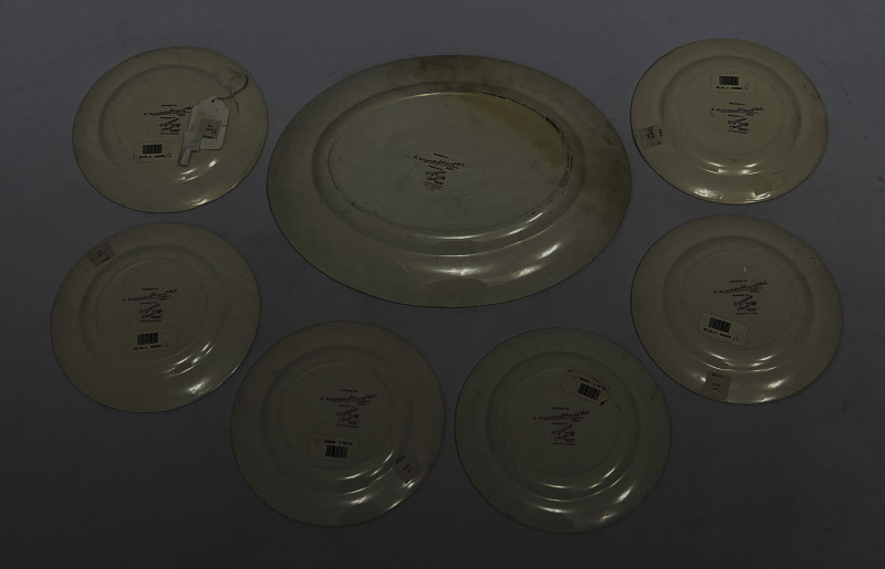 Dame Laura Knight for Clarice Cliff Bizarre Ware Plates and Platter