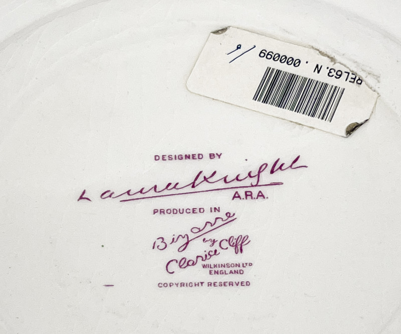 Dame Laura Knight for Clarice Cliff Bizarre Ware Plates and Platter