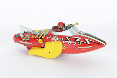Vintage Marx Rocket Fighter Tin Litho Wind-Up Toy
