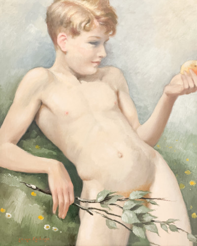 Image for Lot Jean-Dominique van Caulaert - Youth Holding a Bough